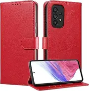 [Boyobacase] Wallet Case for Samsung Galaxy A53 5G,for Galaxy A53 5G Case,PU Leather Flip Cover RFID Blocking Phone Cover with 3 Card Slots [Stand Feature] [Side Magnetic Closure]-Red