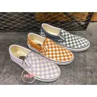 在飛比找蝦皮購物優惠-Vans slip on 懶人鞋 帆布 套腳 格子 淺紫 灰