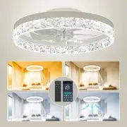 Low Profile Ceiling Fans with Lights and Remote, 20 inches LED Ceiling Fan