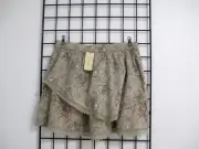 "NEW" LET ME BE ANTHROPOLOGIE SIZE 12==BEIGE PULL ON LAYERED SKIRT