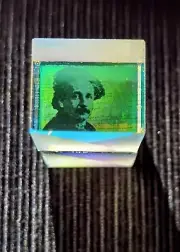 Albert Einstein 3d hologram Glass dichroic cube Prism Physics Science Gift