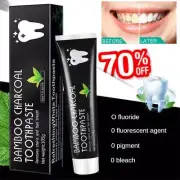 FLUORIDE FREE Natural Bamboo Charcoal Mint TOOTHPASTE Oral Care-Teeth Whitening