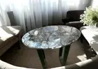 24"x15" Natural Labradorite Stone Center Dining Table In Oval Shape Furniture
