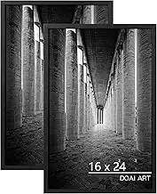 DOAI ART 16x24 Poster Frame 2 Pack Black,16x24 Picture Frame for Horizontal or Vertical Wall Mounting, Scratch-proof Safe and Artistic Large Photo Frame Wall Art