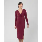 Odette Tie Front Dress Wine