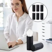 6-Pack Round Tissue Boxes for Car Cup Holder - Travel Size Refill Cylinder