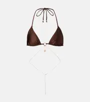[Bananhot] Bananhot Chain embellished bikini top AU 12 brown