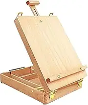 Table Top Easel Art Easel Shetchbox Easel Tabletop Easel, Premium Wooden Artist Desktop Case for Student Artist Beginner