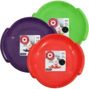 Superio Round Snow Saucer Sled 3 Pack Red, Green, Purple 24" For Kids, Adults