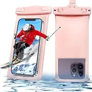 Lucrave Waterproof Mobile Phone Case, Underwater Case, IPX8 Waterproof Bag up to 7 Inches, Waterproof Phone Case Compatible with iPhone 14 13 12 11 Pro Max Samsung S22 S23, Rose Gold