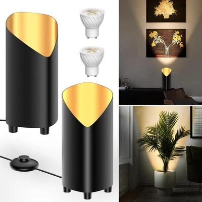 2Pack Floor Can Lights Indoor,LED Uplighting Indoor with 3000K GU10 Bulb,9W S...