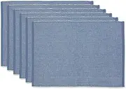 DII Two-Toned Collection Tabletop, Placemat Set, Stonewash Blue, 6 Piece