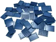 Lego 50 New Dark Blue Tiles Modified 4 x 6 with Studs on Edges Pieces Parts