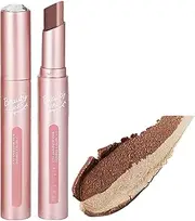 1Pc Two Tone Eyeshadow Stick Shimmer Finish Water Resistant Sweatproof Non Smudging Easy Blend Creamy Eye Makeup Pen Type 4 One Size