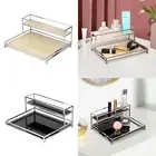 2 Tier Mirrored Display Tray 2-layer Storage Shelf for Hotel Living Room
