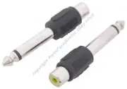 Lot5 Mono 1/4"Male~RCA Female Audio/Microphone/Guitar/PA Jack/Plug Adapter 6.3mm