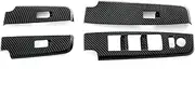 XIXIAO 4 PCS Car Power Window Switch Cover Sticker Trim Fit For Isuzu D-MAX DMAX 2023 2024 LHD Carbon Fiber Pattern ABS Panel Window Control Trim