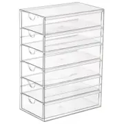 Drawer Type Desktop Organizer Multi-functional Sundries Storage Box Clear