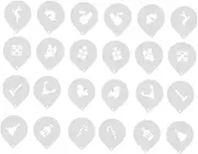 SHOWERORO Coffee Tread Mat 24pcs Latte Art Stencils Cake Decorating Templates Baking Stencils Set