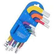 Draper Expert Metric Short Arm Ball End Hex Key Set Colour Coded 9 Piece 04912
