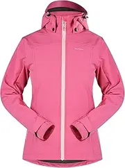 [KUTOOK] Women's Lightweight Softshell Jacket Fleece Lined Removable Hood with Zipper Pockets for Hiking Running Travel