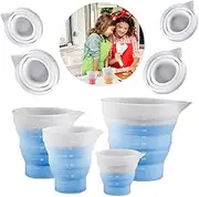 Koonafy 4 Pcs Silicone Resin Measure Cups Graduated Silicone Measuring Collapsible Silicone Measuring Cups,50ml/100/250ml/500ml Silicon Mixing Cups, for Epoxy Molds,Tumbler Making,Paint Making
