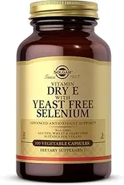 Solgar - Dry Vitamin E with Yeast-Free Selenium Vegetable Capsules 100 Count