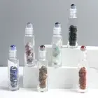10ml Gemstone Jade Ball Roll On Bottle Glass Gravel Essential Oil Massage Roller
