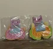 Aphmau Meemeows Food Cat Scrunchies Cheeseburger cat and donut cat Set Of 2 NEW