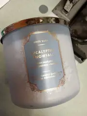 White Barn Eucalyptus Snowfall 3 Wick Candle 1# 8oz Essential Oils ~ NEW