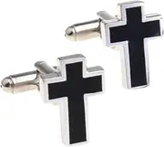 [JYHLSHBA] Cufflinks For Men 1 Pair Of Men'S French Shirt Cufflinks Black Cross Cufflinks Men'S Cufflinks