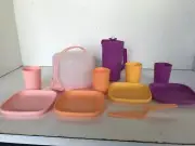 New Tupperware kids pitcher, plates & cupcake holder, tumblers set