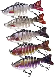 Abbraccia 5X Fishing Lures for Bass Trout Crappie Soft Baits Lifelike Jointed Swimbait