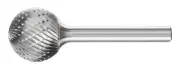 Pferd Ball Shape Burr KUD 19 x 17.4mm (3/4 x 11/16") C3 Plus, 1/4" Shank
