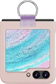 [EASSGU] Skin-Touch Case with Metal Ring for Samsung Galaxy Z Flip6 / Samsung Galaxy Flip 6 2024 (6.7 Inches) - Pink
