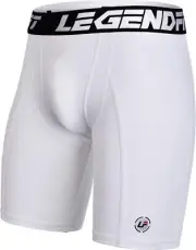 Men Baseball Strapped Sliding Shorts w/Cup Pocket(NO Cup) Medium, White