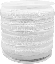 5/8 Ribbon Elastic Foldover Elastics Stretch Hair Ties Headbands for Baby Girls Hair Bow, 50yds Spool (Wedding White)