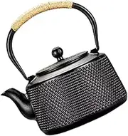 MOLUCKFU Japanese Iron Teapot with Handle Retro Design for Home Brewing Scald Safe Includes Loose Tea Infuser for Daily Use Present for Tea Lovers