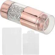Baluue Silicone Nail Stamping Tool Set Double-ended Stamper Plates for Nail Art Designs
