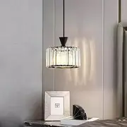 Ceiling Light ModernCrystal Chandelier E27 Base Semi Flush Chandelier Kitchen Bedroom Lounge Dimmable Height Pendant Lights Adjustable Height Chandeliers Ceiling Modern Pendant Light (30CM,Black)