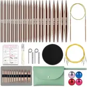 Circular Knitting Needles Set, 13 Pairs Interchangeable Aluminum Round Circul...