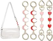 uxcell Bag Extender Chain, 4 Pcs Purse Strap Extenders Heart Moon Shape Chain Purse Making Supplies for Replacement Handbag Shoulder Bag Wallet Decoration, Red/Pink