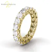 2.3ctw Cushion Diamond Trellis Set Eternity Band 14K Yellow Gold (G-H/VS2)