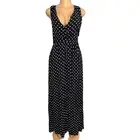 NWT Lucca Womens Couture Navy Blue and White Polka Dot Maxi Dress Size Medium