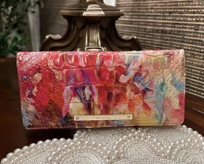 NWT Brahmin Leather Ady Wallet, Floral Happy Hour Melbourne