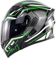 Modular Bluetooth Motorcycle Helmet Full Face Flip Up Dual Visor Motorbike Helmets ECE Approved Motocross Snowmobile Street Moped Racing Crash Helmet for Adult Women Men B2,L=59-60cm