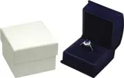 Navy Blue Color Luxury Velvet Ring Gift Box for Proposal, Wedding, Engagement,