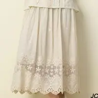 在飛比找momo購物網優惠-【JC Collection】日系甜美棉麻柔軟鏤空刺繡蕾絲純