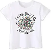 [hrcfbk] Toddler Baby Boys Girls Christmas Shirt Xmas Snowman Tree Lights Graphic Tees Holiday Tops