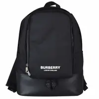 在飛比找蝦皮商城優惠-BURBERRY 印花白字LOGO前後層設計尼龍拚牛皮拉鍊後